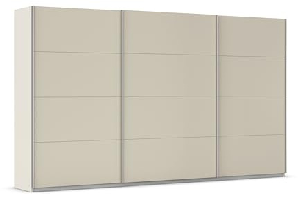Rauch Möbel KULMBACH, Schwebetürenschrank, Farbe Beige, Breite 360 cm | Kleiderschrank mit Schwebetüren, Schiebetüren, 3-türig, Zubehör Basic, für Schlafzimmer, Jugendzimmer, Garderobe, Flur
