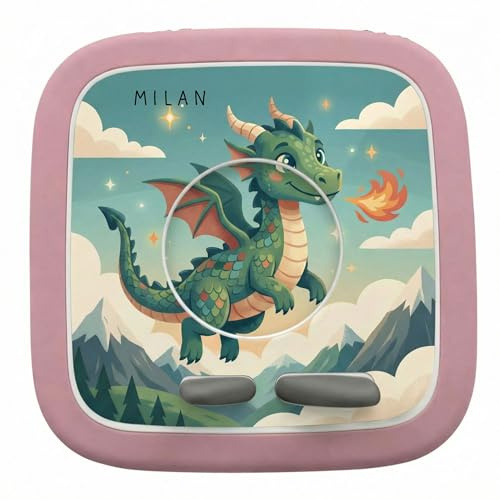 MilaBoo Toniebox 2 Schutzaufkleber personalisierbar mit Name hochwertige Vinylfolie passgenau und rückstandslos ablösbar (Drache)