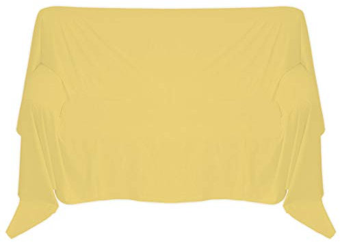 Nurtextil24 Sofaüberwurf 210x240 cm Überwurf 100% Baumwolle Gelb