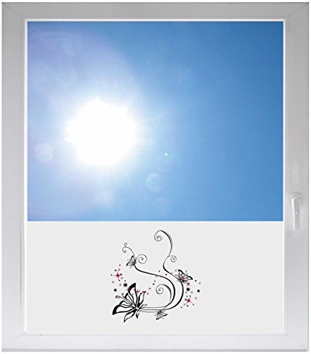 INDIGOS UG - Fensterfolie Blickdicht Orchideen - 1150x500mm - Sonnenschutzfolie Fenster - Sichtschutzfolie Fenster Bad, Küche, Fenster, Milchglasfolie
