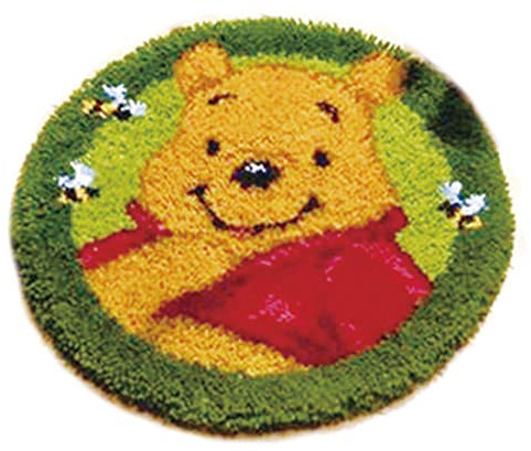 TQQT DIY Cushion Carpet Floor Mat Pillow Latch Hook Kits Rug Cover Canvas Round Hand Craft Crochet for Kids Adults Parents Gift (DD001)
