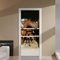 3D Türtapete Pferd Türaufkleber Selbstklebend Wasserdicht Abnehmbar PVC TürPoster Fototapete Wandbild für Wohnzimmer Schlafzimmer Küche Bad Tür Dekoration 77x200cm, C