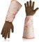 MHGLOVES Gartenhandschuhe für Damen, atmungsaktive, dornensichere Gartenarbeitshandschuhe mit Blumendruck-Ärmeln Stulpenhandschuhe mit Langen Ärmeln Schützen Sie Ihre Arme (1 Paar),Rosa