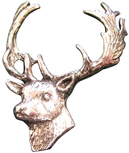 Ansteckpin Damhirsch | für den Hut oder das Revers | Perfekt zum Jagd-Outfit | Anstecker Pin Button | Altsilber