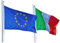 Set 2 Bandiere Italia-Europa cm 100x150 Tessuto Nautico 130gr. mq. o Lana 230gr.mq.