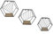 Metall Wandregal Hexagon im 3er Set - Sechseck Regale in 3 unterschiedlichen Größen - Design Hängeregal Bad Regal Küchenregal