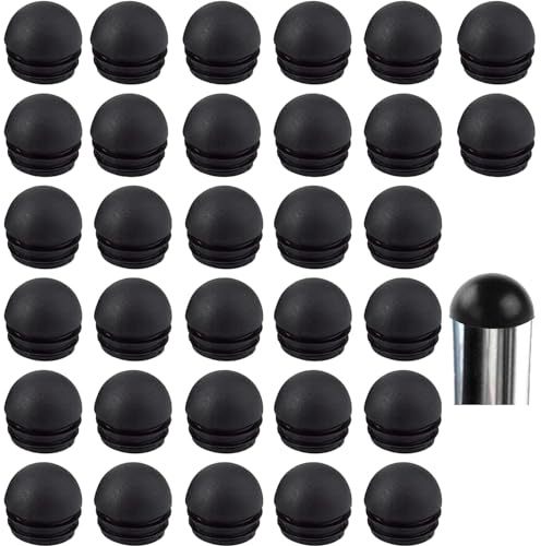 LEZED Rohrstopfen Rund Endkappe Rohr Lamellenstopfen mit Kugelkopf Rund Stuhlstopfen Rohrabdeckung aus Kunststoff Rundrohrstopfen Rohrkappen für Schemel Stahlrohrstühle 32 Stück (19mm)