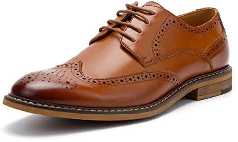 Temeshu Men's Dress Shoes Casual Oxford Shoes Business Formal Shoes DS09 Brown 12