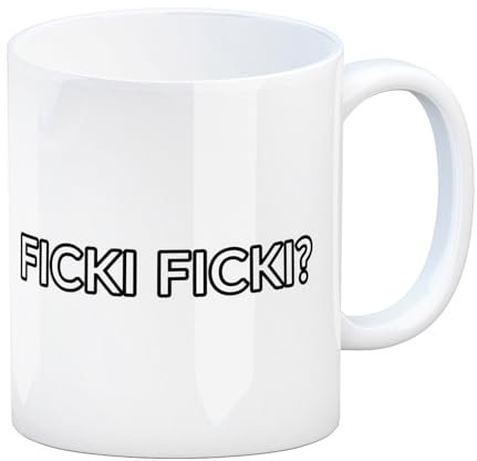 Ficki Ficki? Kaffeebecher für alle die direkt zur Sache kommen Anspielung Tasse Scherzartikel fürs Büro und für die romantischen Stunden zu Hause