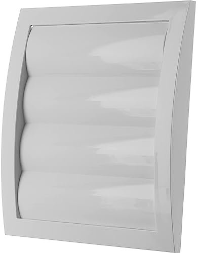 LIRAST Ø 125mm Bianca Griglia di Ventilazione in Plastica con Alette a Gravità - Griglie D'Aerazione con Rete Anti Insetti