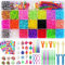 Loom Bänder Set für Kinder, 12800+ Bunt Gummibänder DIY Loombänder Kasten Mit Zubehör (Perlen, Anhänger, Charms, Y Loom, S-Clips, Quasten und Häkelnadeln) für Armbänder, Präsent für Junge Mädchen