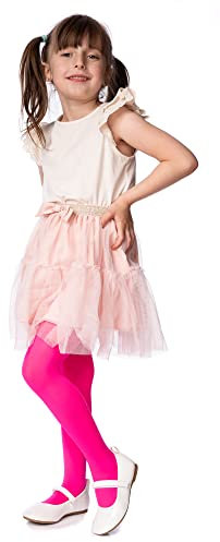 POSE Collant per bambini in microfibra 40 denari, colorati e neri opachi, 19 colori e 6 taglie, rosa shocking, 152/158 cm