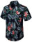 HISDERN Hommes Funky Hawaïenne Floral Feuille Chemises A Manches Courtes Poche Avant Vacances Ete Aloha Imprime Plage Casual Marine Bleu Rose Hawaii Fleur Chemise 3XL
