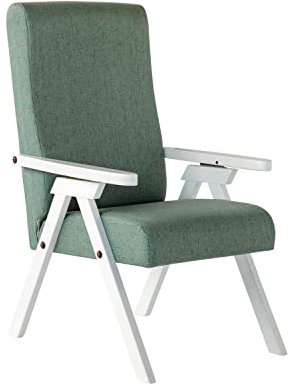 Poltrona legno FIAMMETTA ESSEGI SRL Relax reclinabile LACCATO Bianco tessuto Verde Menta Sfoderabile