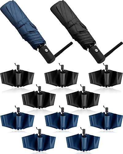 Wesiti 10 Pcs Rain Umbrellas Bulk Auto 2Color