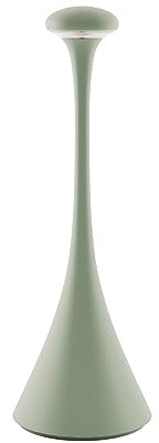 SIGOR Nudrop - Dimmbare LED Akku-Tischleuchte Indoor & Outdoor, IP54 spritzwassergeschützt, Höhe 29,2 cm, aufladbar mit Easy-Connect, 12 h Leuchtdauer, salbeigrün