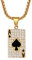 OIDEA Halskette Edelstahl, Poker Karte Herzen König PiK Ass Anhänger mit 56 cm Kette für Damen Herren, Gold