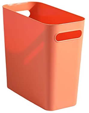 rongweiwang Bote de Basura Delgado sin Tapa Papelera Contenedor de Basura Baño Dormitorio Gabinete de Cocina Artículos de tocador Papelera de Almacenamiento, Naranja