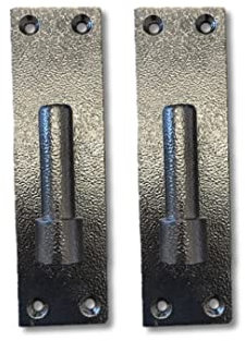 Haven Heritage Hook on Plate Gate Hinges with 12 mm Pin to Suit Hook and Band Gate Hinges, and Wrought Iron Gates. Black (Black, 12 mm)