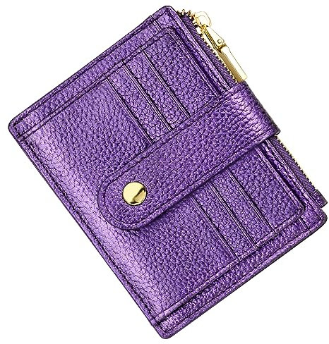 BTNEEU Porta Carte di Credito in Pelle RFID Blocco Portafoglio Sottile con Portamonete, Porta Carte di Credito con Cerniera, Portamonete Donna Piccolo Portafoglio Uomo Slim con 9 Slot Schede
