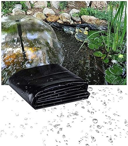 AVIITI Teichfolie, 1X2m 2X2m 3X3m HDPE U-V Beständige Gartenteichfolie, 0.13Mm Dicke Gummi Teichfolie,Schwarz,3x3m