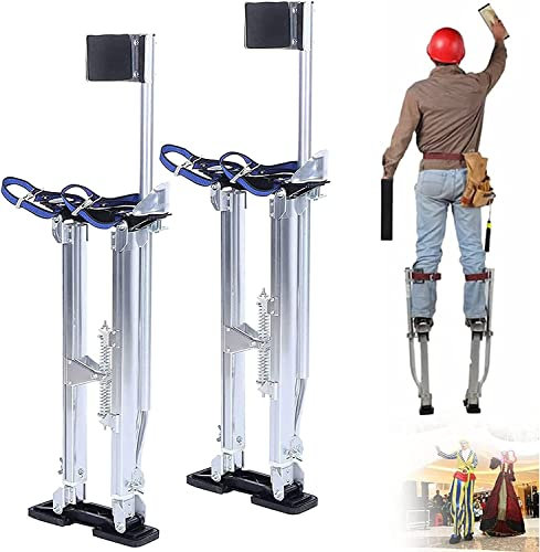 Samnuerly Decorators Stelzen Professionelle 18-30-Zoll-Trockenbaustelzen, leichte Aluminium-Arbeitsstelzen, verstellbare Hebevorrichtungen für Sheetrock-Malerei oder -Reinigung, mit Knieschonerschutz