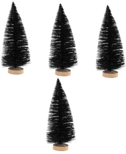 Amosfun 4 Pièces Petit Sapin De Noël Noir Décor De Table Mini Sapin De Noël Décor Noir Faux Petit Pin Mini Arbre De Noël Modèle De Sapin De Bureau Petit Décor d'arbre De Noël Décoration