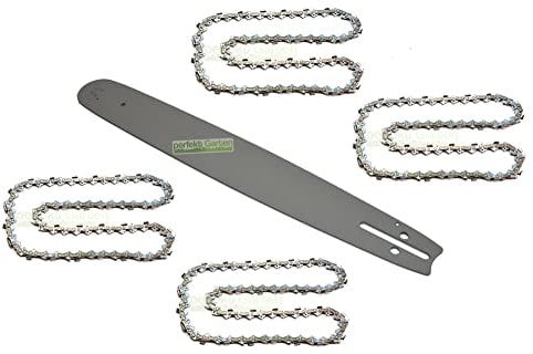 40cm 1,3mm 3/8 57 TG Barra guida + 4 catene compatibili con Einhell BG-EC/PKS