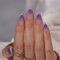 BTArtbox French Tip False Nails - Ombre Press On Nails Almond, 30 Pcs Medium Stick On Nails with Glitters, Supremely Fit & Natural Reusable Glue On Fake Nails in 15 Sizes, Twilight