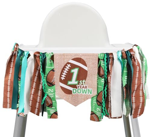 Football Hochstuhl Banner One, Deko Zum Ersten Geburtstag Fußball 1. Hochstuhl-Banner Sport-Hochstuhl-Banner Fußball-Party-Foto-Requisite für Babyparty Geburtstagsgeschenk