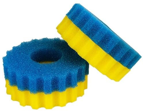 CPF-2500 / CPA-2500 / GPF-2500 Teichfilter Schwämme – Ersatz Filtermedien, Filtermatten für Teichfilter, Filterschwämme (2 x Blau Grob, 2 x Gelb Fein, Ø 230 mm)