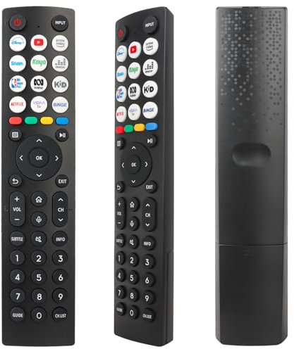 Telecomando di ricambio ERF2R36H per Hisense Smart TV, Adatto per Hisense TV Telecomando ERF3A80 43A67K 55A6CGTUK 65E61KTUK, con 12 tasti di scelta rapida, Nessuna Impostazione Richiesta