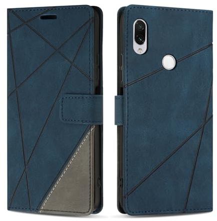 SONWO Handyhülle für Redmi Note 7 / Redmi Note 7 Pro Hülle, Premium PU Leder Handyhülle Wallet Silikon Schutzhülle Klapphülle für Redmi Note 7 / Redmi Note 7 Pro, Blau