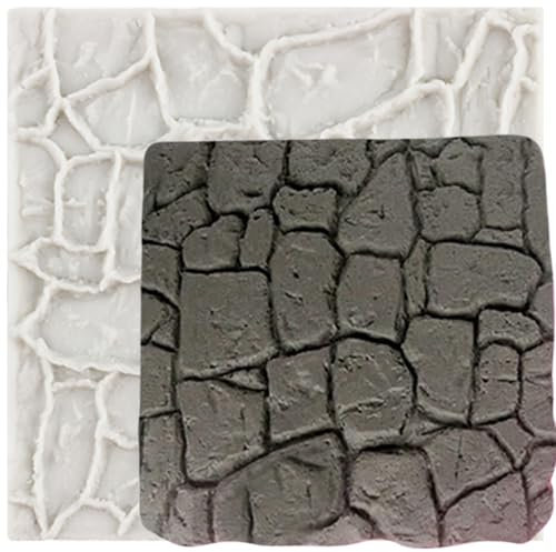 MINFEIDMS Molde de silicona con diseño de textura de pared de ladrillo, molde de fondant con textura de piedra para decoración de pasteles, cupcakes, caramelos, chocolate, pasta de goma, arcilla