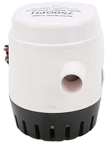 24V Pompa di Sentina Automatica Sommergibile 750GPH con Interruttore Galleggiante Integrato, Protezione Anticorrosione e Antincendio, Portata 2840L/H per Barca Yacht Marine