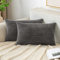 EMEMA Kissenbezug 40x60 cm Kordsamt Kissenbezüge Dekokissen Sofakissen Cord Kissenhülle Zierkissenbezug Kord Dekorative Weiche für Sofa Wohnzimmer Schlafzimmer 2er Set Grau