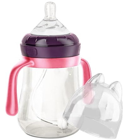 Borraccia con manici, facile da impugnare, con beccuccio morbido, 240 ml, per bambini da 6 12 mesi, prova di perdite