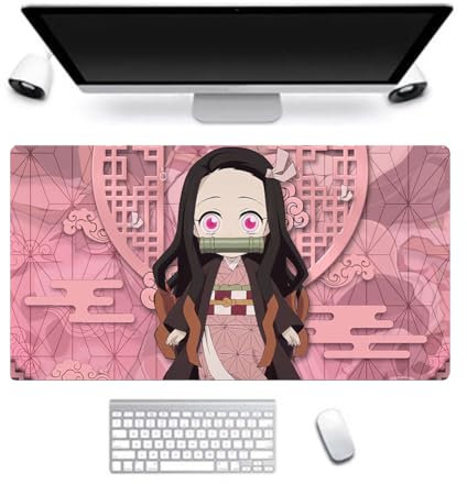 Tapis de souris Zhongkaihua Kamado Tanjiro Nezuko Anime 40 x 90 cm Caoutchouc antidérapant pour bureau à domicile