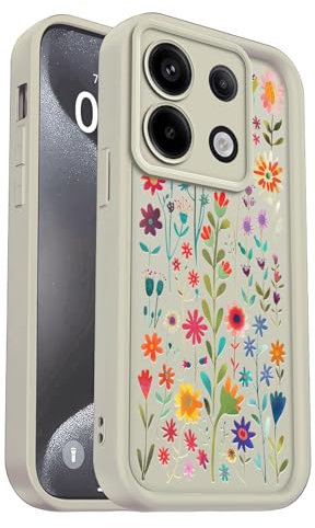 PanXCase Funda para Xiaomi Redmi Note 13 Pro 5G / Poco X6 5G - Carcasa Silicona Delgada Suave Ligera Elegante Diseño, Protección Cámara Antichoque Antiarañazos Cover (White,Flowers)