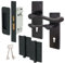 EAI Black Victorian Scroll Door Handle Set | Matt Black Internal Lever Lock Handles (76mm), Sash Lock (80mm) & Keys