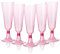 MATANA 100 Premium Pink Plastic Champagne Flutes with Glitters, 150ml - Reusable Toasting Glasses, Cocktail Prosecco Glasses for Weddings, Birthdays, Christmas, Bridal Showers, Themed Parties