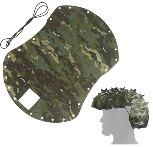 Fotrsta Taktisches Helm Netz Berzug, Leicht Schneiden Reproduction Helmüberzug Elastische Seilfixierung Camouflage-Netzbezug Military Airsoft Paintball