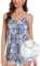 ANYFITTING Camisole Top for Women Built in Bra Loose Fit Flowy Casual Padded V Neck Adjustable Straps Tank Top Cami Summer Sleeveless Vest UK Retro Style M