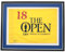 Traditional Style Flag Display Frame. Frame size: 45.5x60cm. Perfect for Golf Flags. | The Open | The Masters | Empty Frame to display your flag. (Black-Silver Trim + Blue Mount)