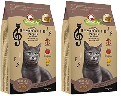 GranataPet Symphonie No. 3 Strauss, Trockenfutter für Katzen, Alleinfuttermittel ohne Getreide & Zuckerzusätze, schmackhaftes Katzenfutter, 300 g (Packung mit 2)