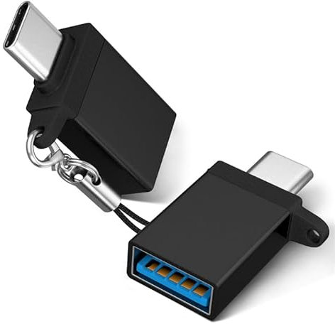 USB C Adapter (2 Pack), C to A Adapter for High-Speed Data Transfer, USB-C Male to USB 3.0 Female for MacBook Pro, Dell XPS, iPad Pro, and More Type C Devices, Black