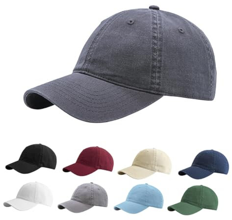 Etyepoh Baseball Cap für Herren und Damen, Unisex Kappe Verstellbar Reine Farbe Baseboard Baseballkappe Mütze (C-dunkelgrau, one Size)