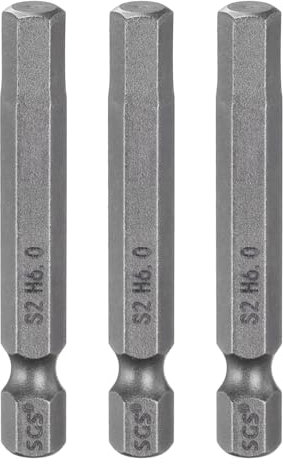 sourcing map 3pcs H6.0 Hex Head Drill Bit Wrench 6mm Metric Flat Tip 1/4 Hex Shank 50mm (2) Long Magnetic Hexagonal Screw Driver Socket Industrial Screwdriver Power Bits