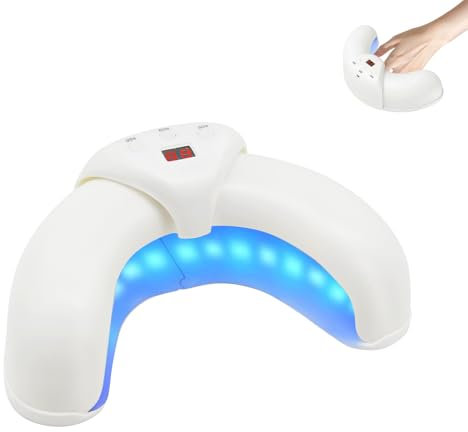 Horuili® Lampada per unghie pieghevole, dispositivo per la terapia della luce, lampada per smalto a LED portatile a forma di U, lampada per manicure ad asciugatura rapida a tre velocità