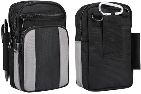 Handy Schultertasche Klein mit Reißverschluss, Handy Gürteltasche mit Clip Herren, Damen Männer Umhängetasche Multifunktionale Herrentasche zum Umhängen Handyhülle Kuriertasche Brusttasche Handytasche